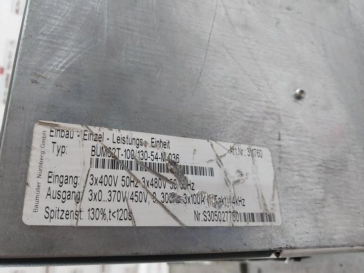 Baumuller Bum62T-100/130-54-m-036 Built In Single Power Unit W/ M-drive