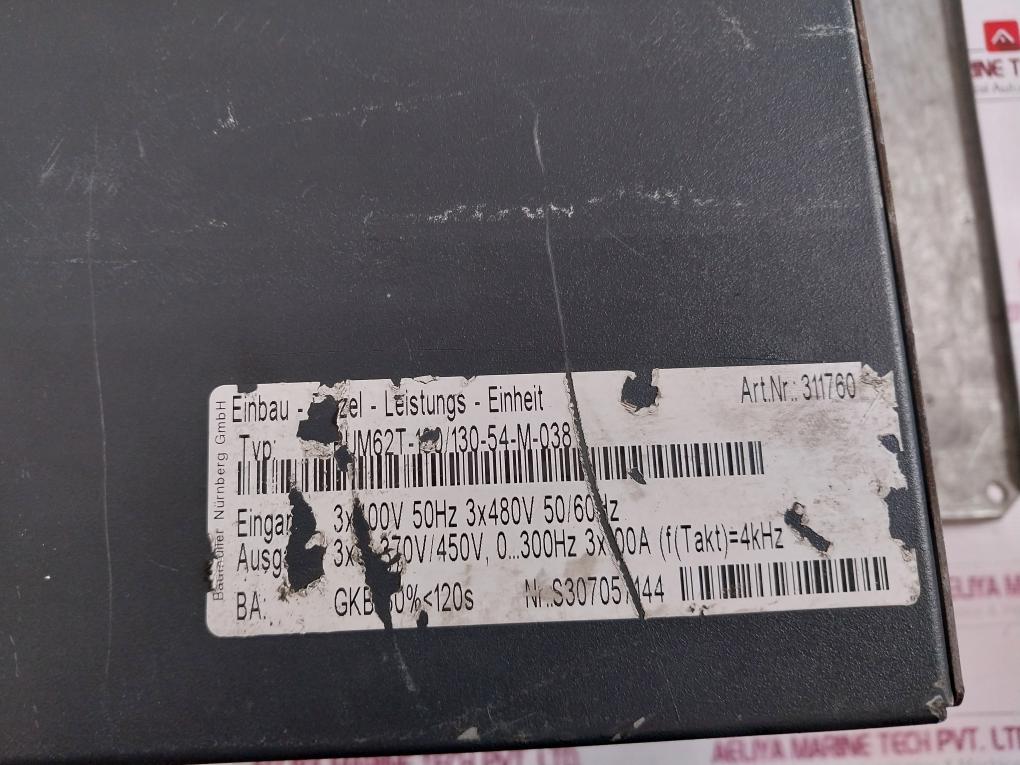 Baumuller Bum62T-100/130-54-m-038 Built-in Single Power Unit W/ Bus 6Mm Drive