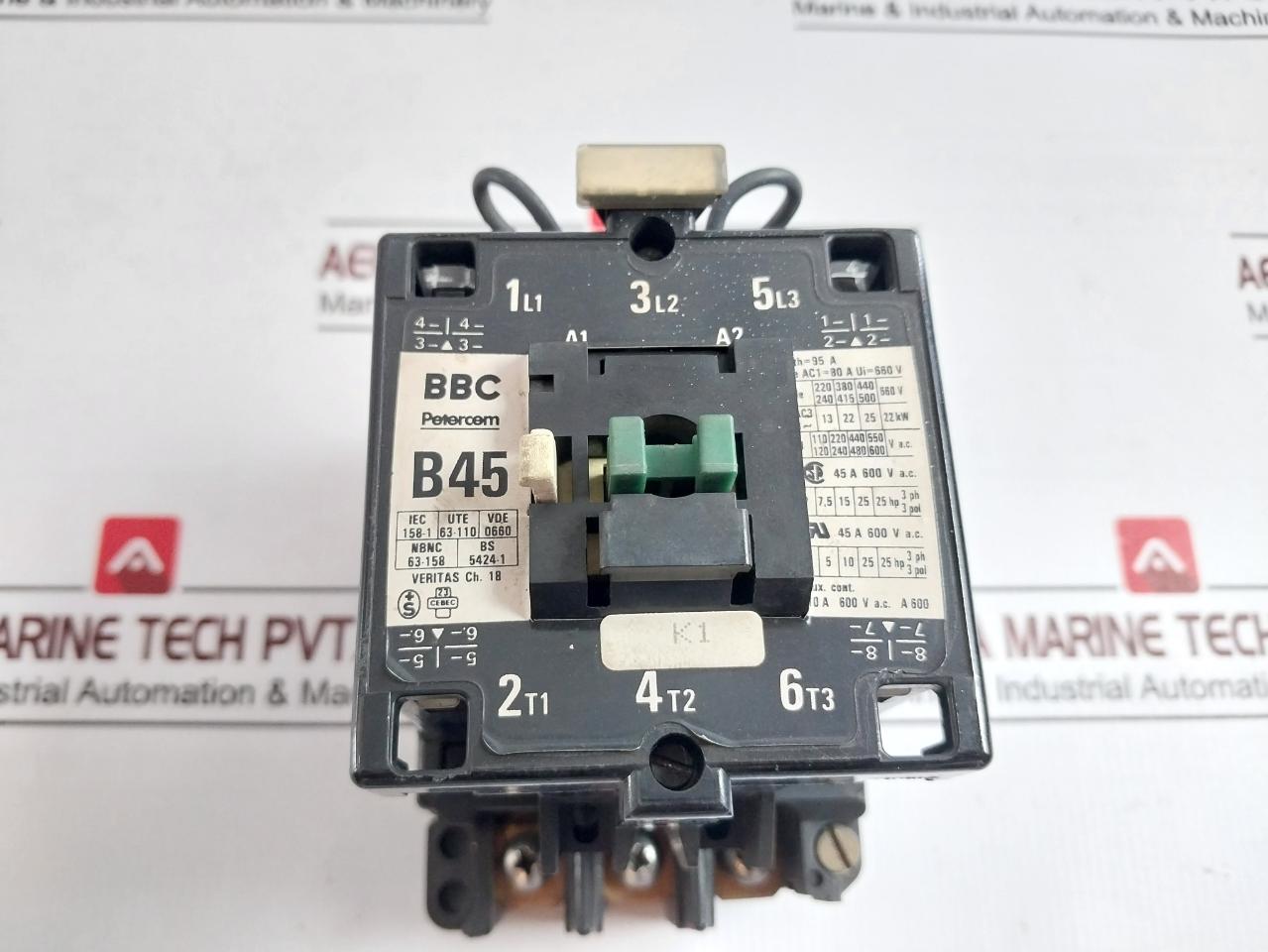 Bbc B45 Contactor 10A 600V A.C. A600 Ith= 95A