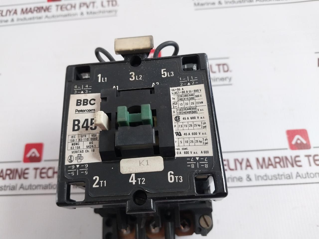 Bbc B45 Contactor 10A 600V A.C. A600 Ith= 95A