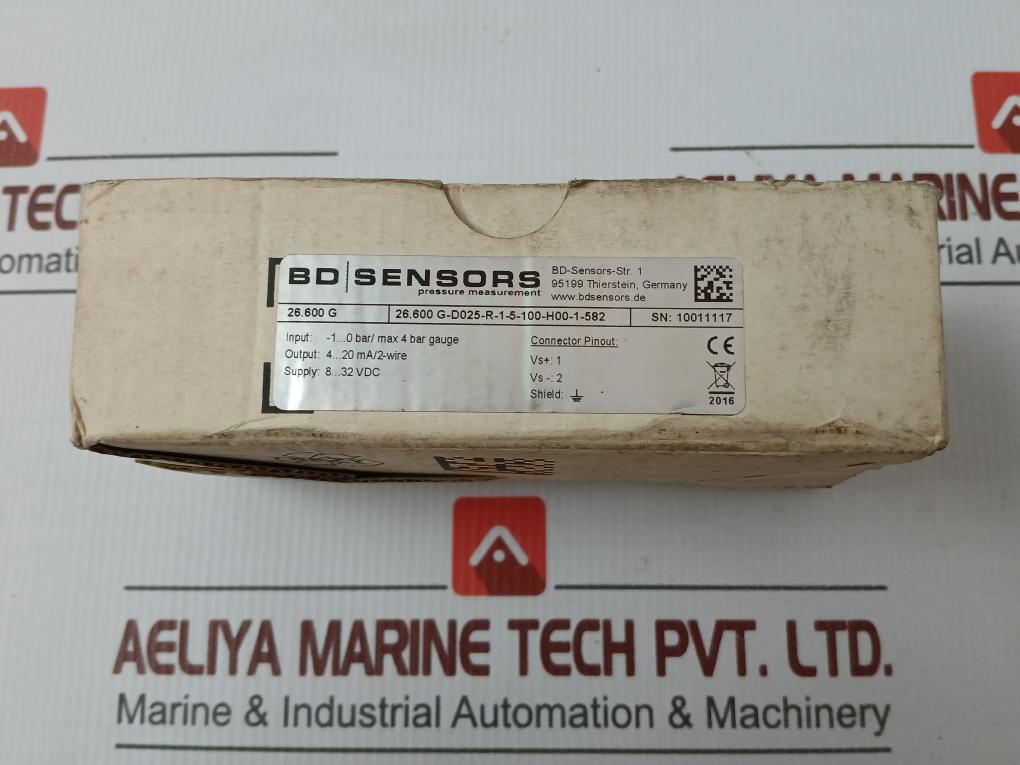 Bd-sensors Pressure Transmitter 8..32 Vdc 26.600 G-d025-r-1-5-100-h00-1-582