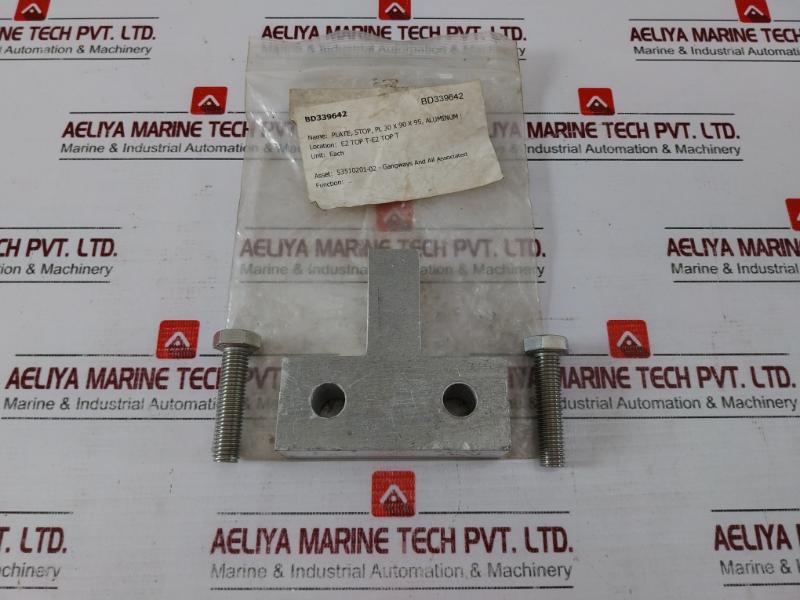 Bd339642 Stop Plate, Aluminum, 30x90x95