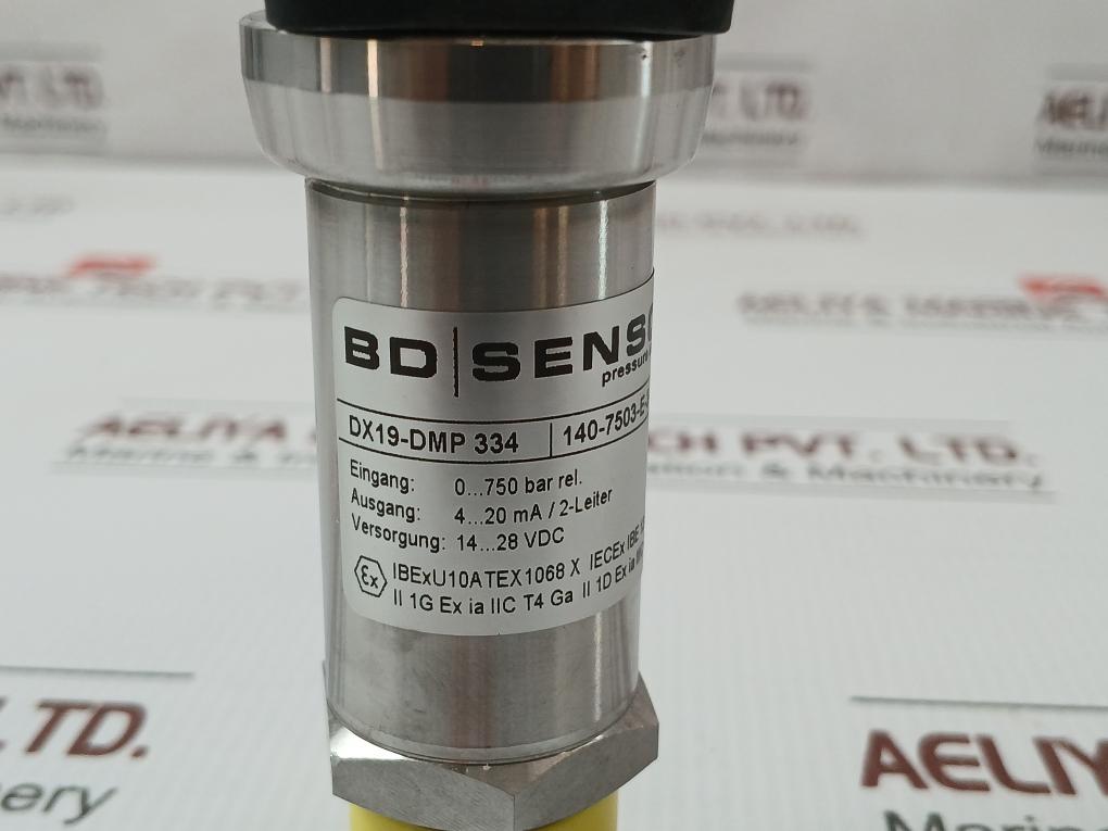 Bd Sensors Pressure Transmitter Input 0…750 Bar 14…28 Vdc Part No: Dx19-dmp 334