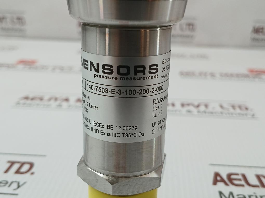 Bd Sensors Pressure Transmitter Input 0…750 Bar 14…28 Vdc Part No: Dx19-dmp 334