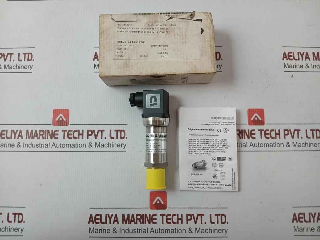 Bd Sensors Pressure Transmitter Input 0…750 Bar 14…28 Vdc Part No: Dx19-dmp 334