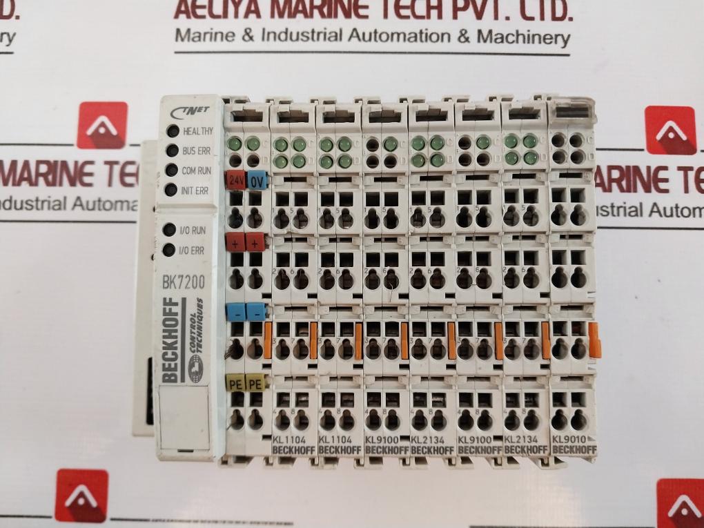 Beckhoff Bk7200 Bus Coupler With Terminal Modules Kl9010, Kl1104, Kl9100, Kl2134