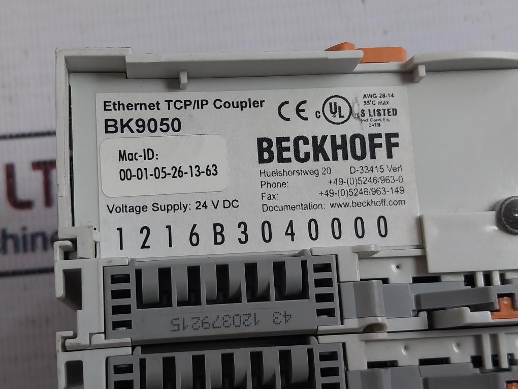 Beckhoff BK9050 Ethernet TCP/IP Bus Coupler 24VDC