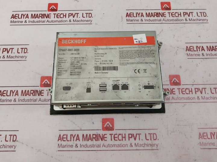 Beckhoff Cp6607-0001-0020 Control Panel Cb3011-0006 4X256Mb Ddr3 512Mb Micro Sd