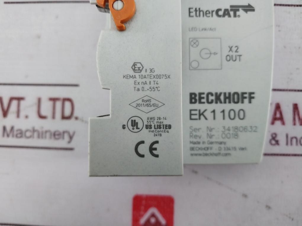 Beckhoff Ek1100 Coupler Ethercat Terminal 10Atex0075X Awg 28-14