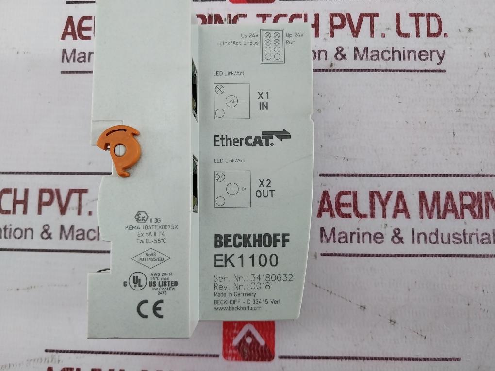Beckhoff Ek1100 Coupler Ethercat Terminal 10Atex0075X Awg 28-14