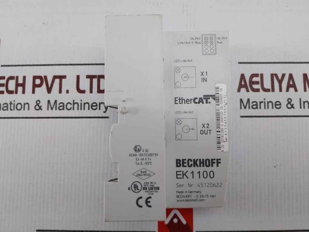 Beckhoff Ek1100 Ether Cat Coupler 0+55c 24v Awg 28-14