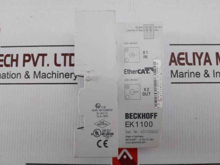 Beckhoff Ek1100 Ether Cat Coupler 0+55c 24v Awg 28-14
