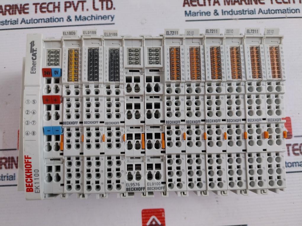 Beckhoff Ek1100 Ethercat Coupler W/El9011/ El9576/ El9100/ El1809/ El9189 Module