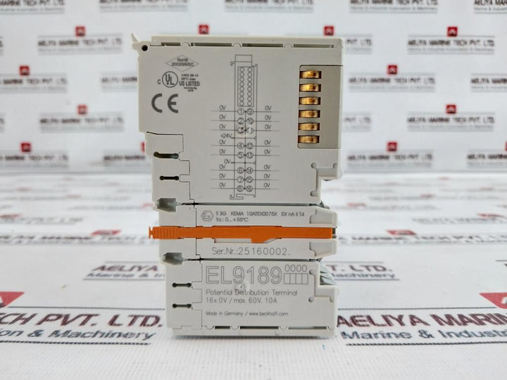 Beckhoff Ek1100 Potential Distribution Terminal,Awg 28-14