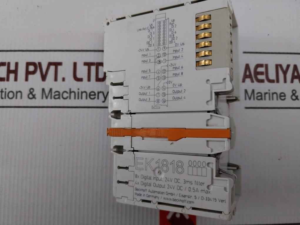Beckhoff Ek1818 Ether Cat Coupler With Integrated Digital Inputs/output 24v Dc