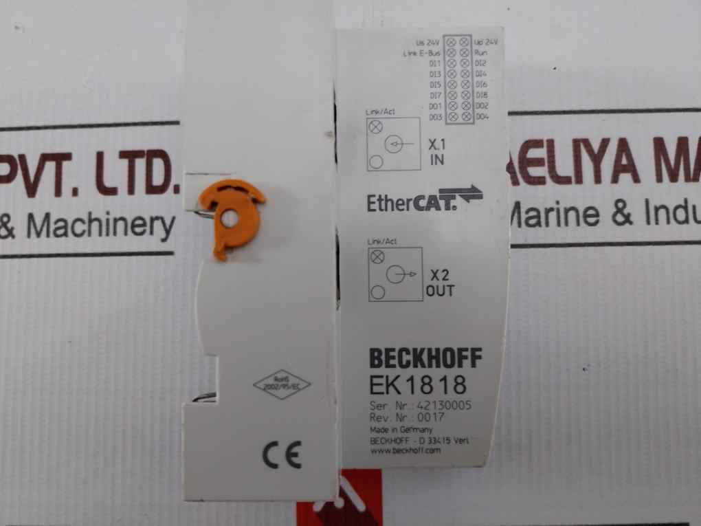 Beckhoff Ek1818 Ether Cat Coupler With Integrated Digital Inputs/output 24v Dc