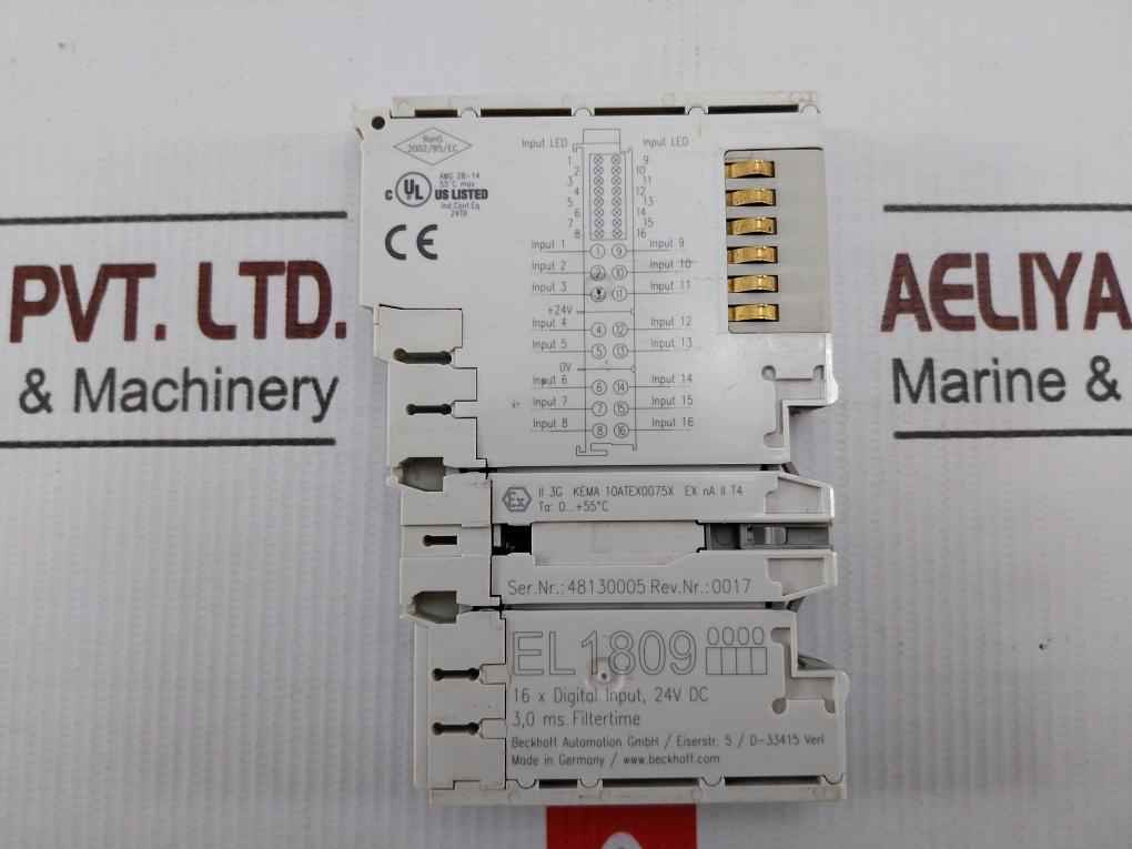 Beckhoff El1809 16 X Digital Input Unit 24v Dc 0+55c