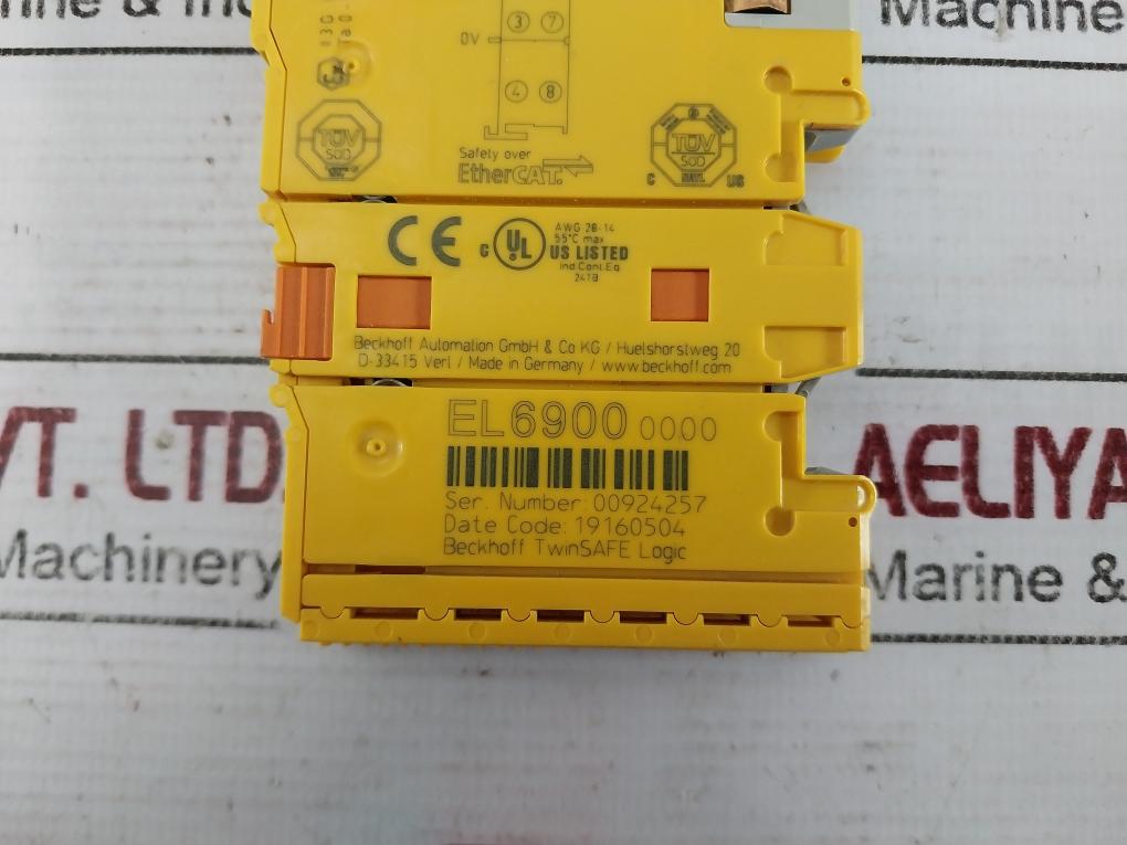 Beckhoff El6900 Twinsafe Logic Terminal Communication Interface Module Awg 28-14