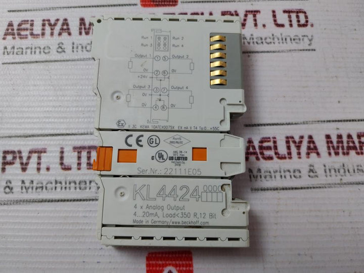 Beckhoff Kl4424 4-channel Analog Output Terminal 4-20Ma