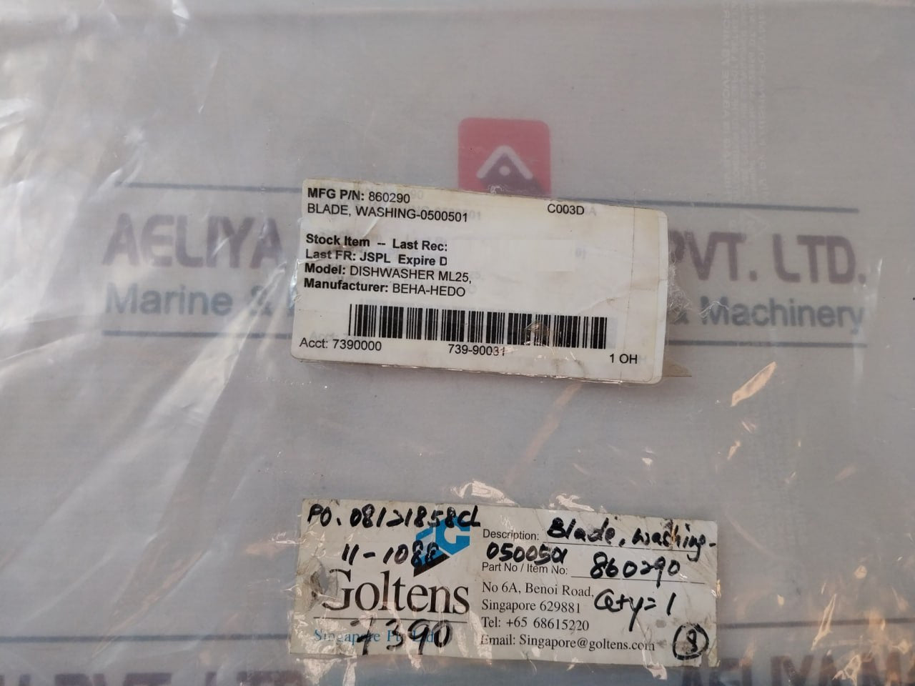 Beha-hedo 860290 Blade Washing 0500501 Dishwasher Ml25