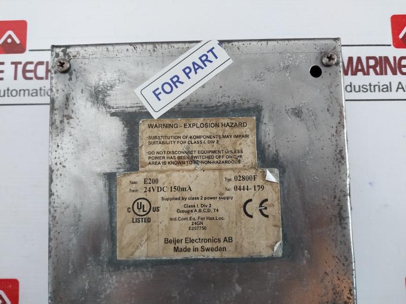 Beijer E200 02800f Operator Interface Panel 24vdc 150ma