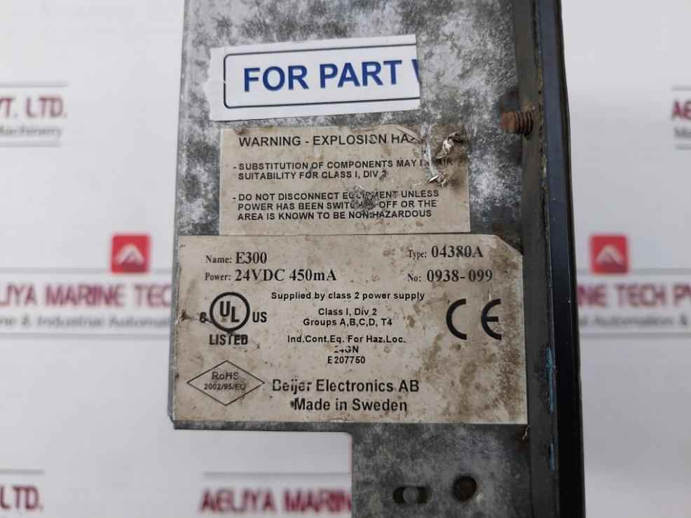 Beijer E300 Display Operator Panel 24Vdc 450Ma E207750 04380A (Not Working)