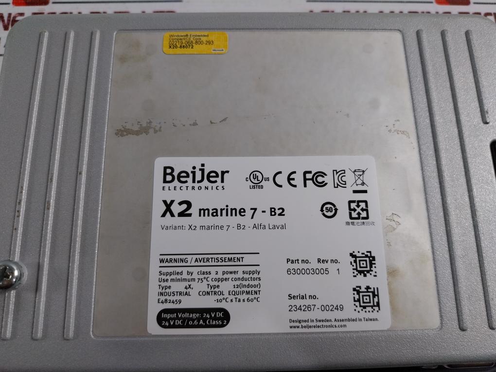 Beijer Electronics 630003005 X2 Marine 7-b2 Hmi Interface Panel 24Vdc 0.6A