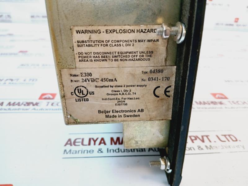 BEIJER ELECTRONICS E300 Operator Interface Panel 04380 24VDC 0341-170