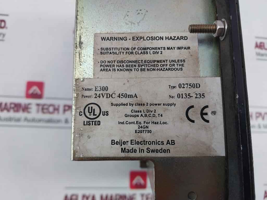 Beijer Electronics E300 Operator Interface Panel 24Vdc 450Ma (Not Working)
