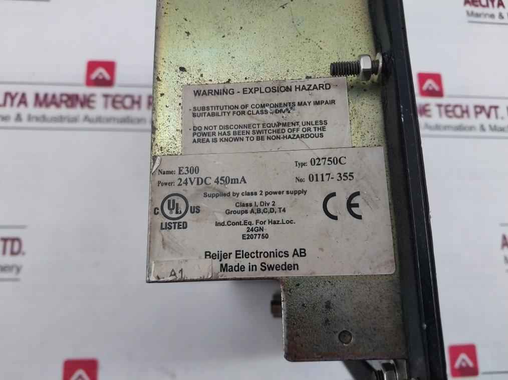 Beijer Electronics E300 Operator Interface Panel 24Vdc 450Ma (Not Working)