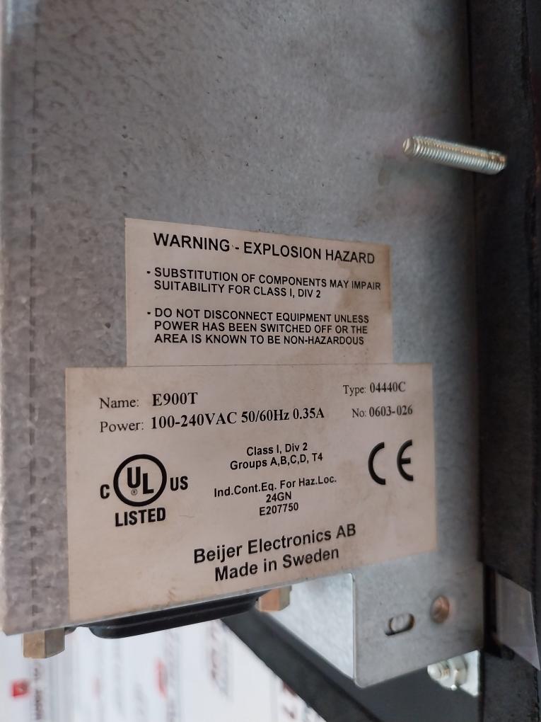 Beijer Electronics E900T Profibus Display Panel 0603-026