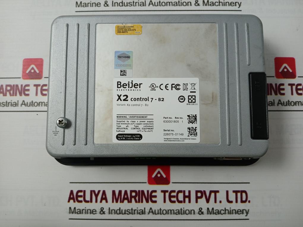Beijer Electronics X2 Control 7-b2 Hmi Touch Screen Panel 630001805 Rev No: 1