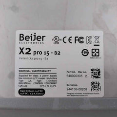 Beijer Electronics X2 Pro 15-b2 High-performance Hmi Panel Rev 2 24V Dc 1.3A