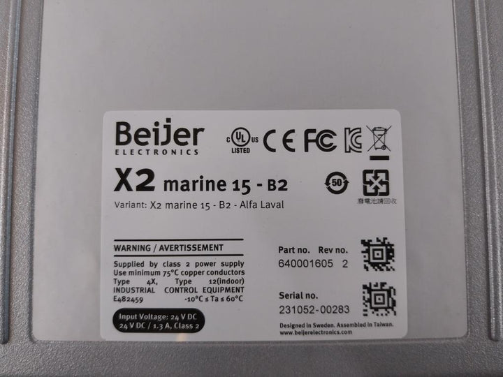 Beijer X2 Marine 15-b2 Remote Control Panel 640001605 Rev 2
