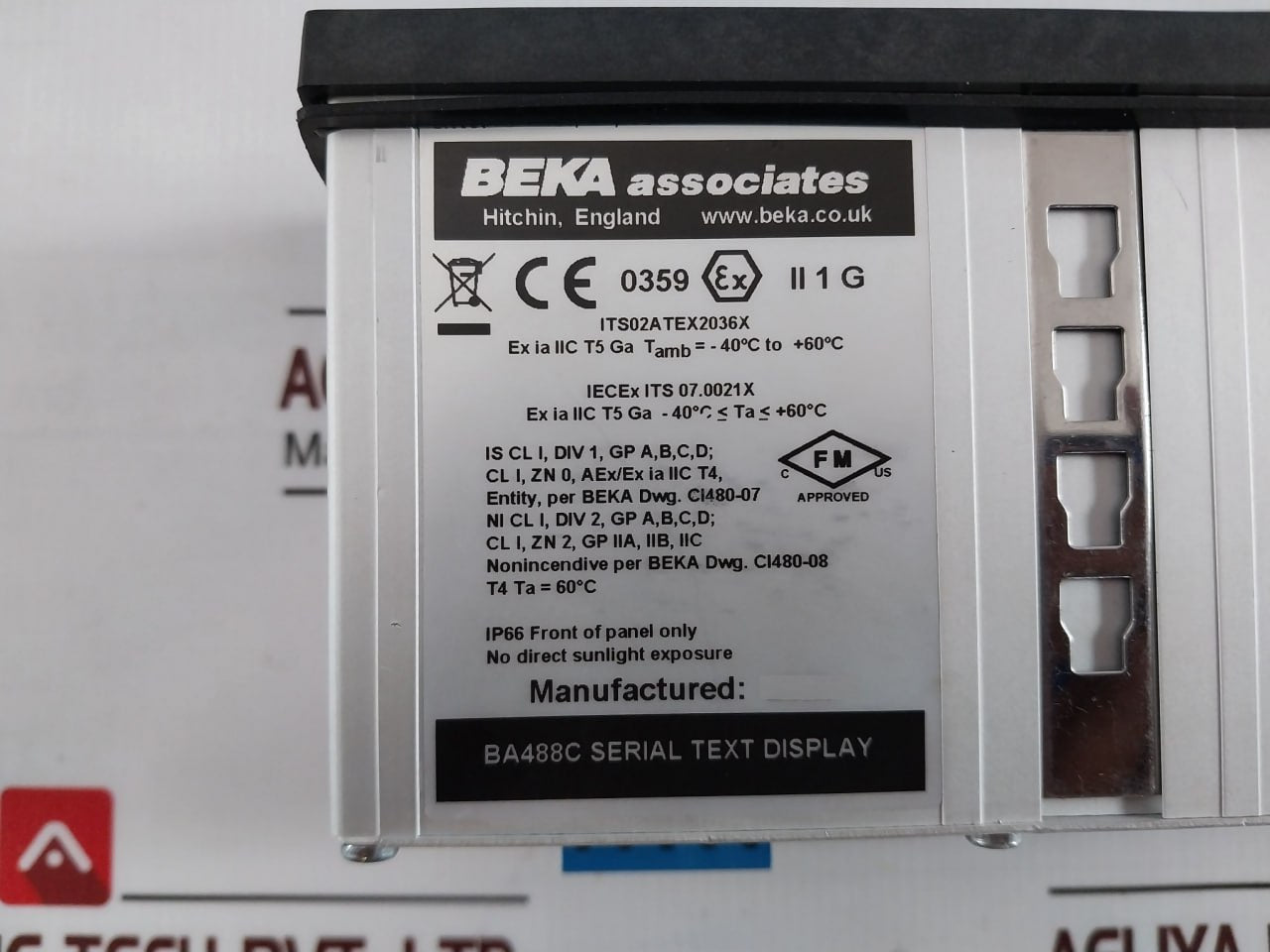 Beka Associates Ba488C Serial Text Display Its02Atex2036X Ci480-07