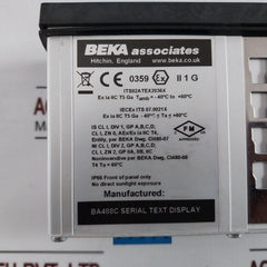 Beka Associates Ba488C Serial Text Display Its02Atex2036X Ci480-07