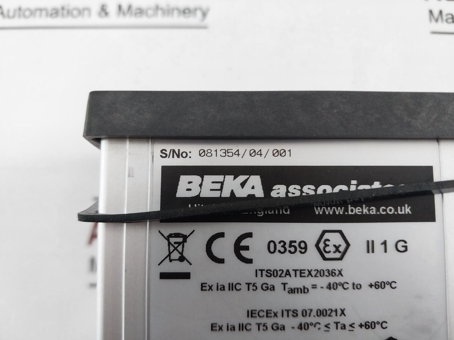 Beka Associates Ba488C Serial Text Display Its02Atex2036X Ci480-07