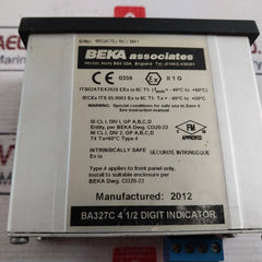 Beka Ba327C 4 1/2 Digit Panel Mounting Indicator Display 60°C