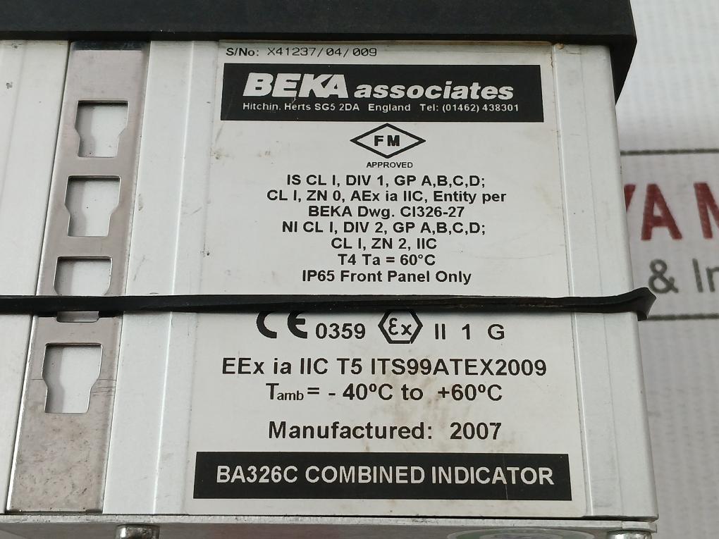 Beka Input 4/20 Ma Loop-powered Indicator Ba326C