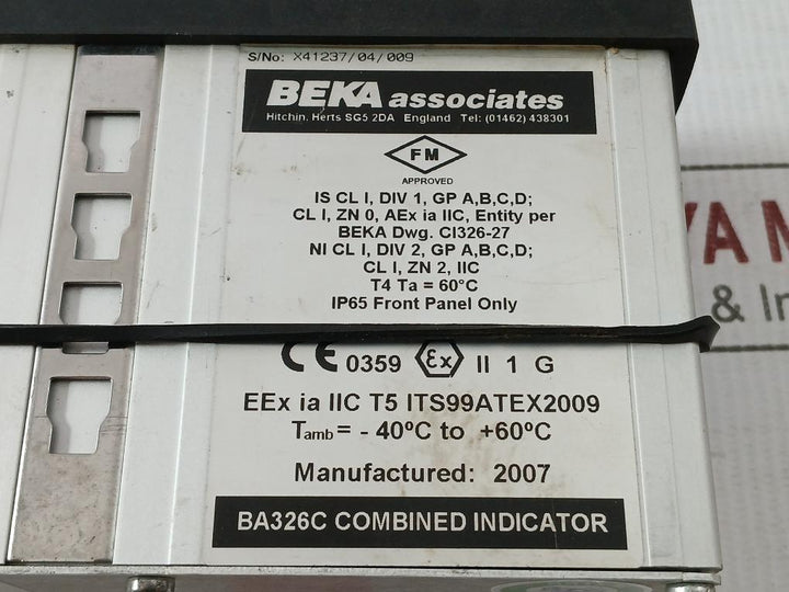 Beka Input 4/20 Ma Loop-powered Indicator Ba326C