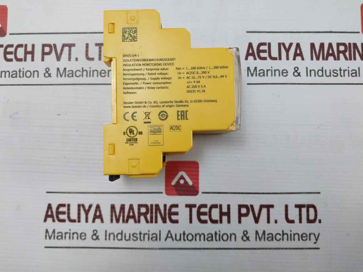 Bender Ir425-d4-1 Isometer Inslution Monitoring Device Ac 250V 5A D0231 V1.10