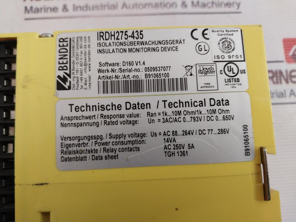 Bender Irdh275-435 A-isometer Insulation Monitoring Device