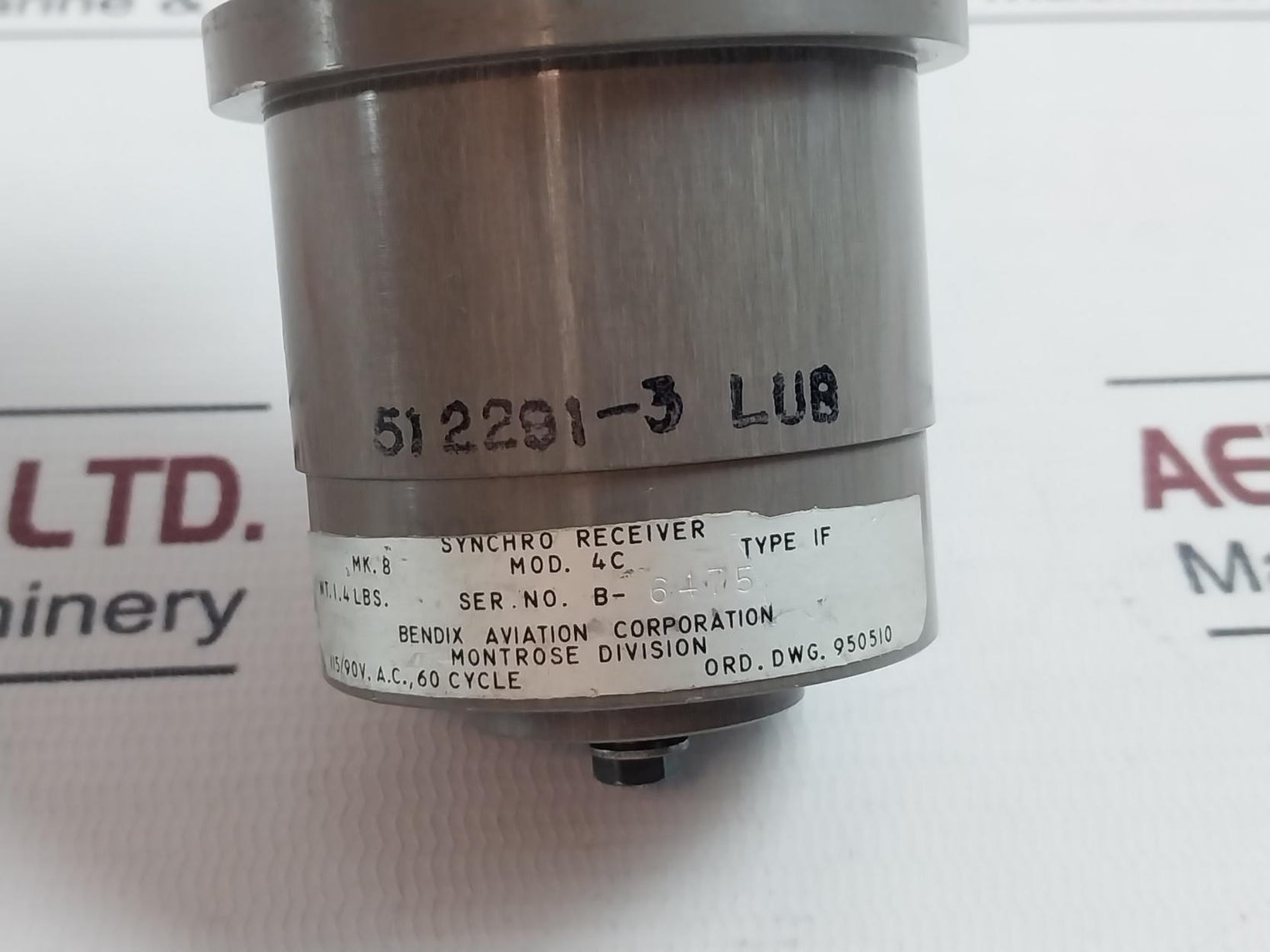 Bendix 4C Montrose Division Synchro Receiver 115/90V Ac 60 Cycle