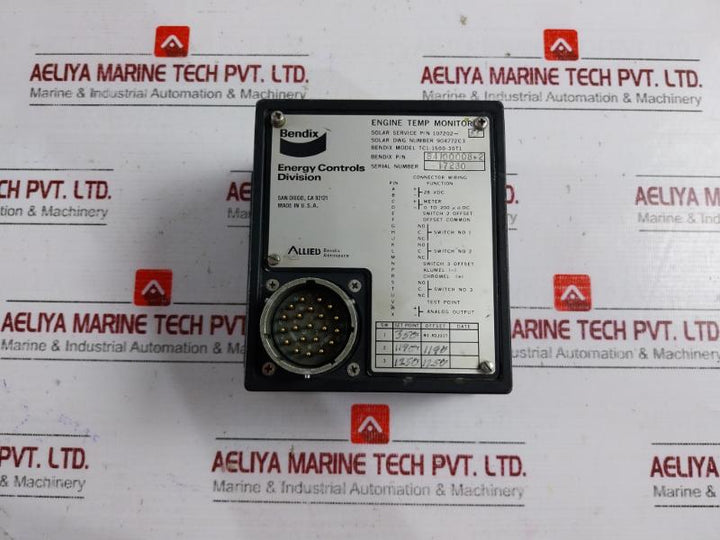 Bendix Tc1-1500-30T1 Engine Temperature Monitor 28Vdc 107202-55