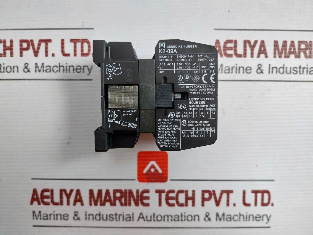 K2-09A01 Contactor 690V-25A 50Hz Benedikt & Jager