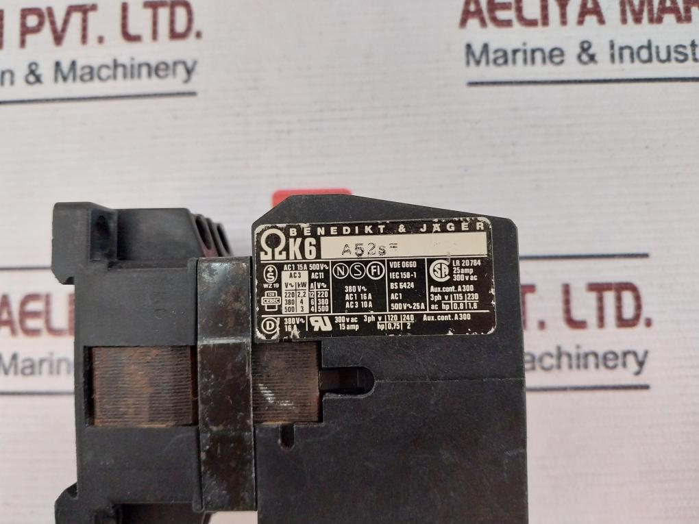 Benedikt & Jager K6 A52S Contactor 25A 500V