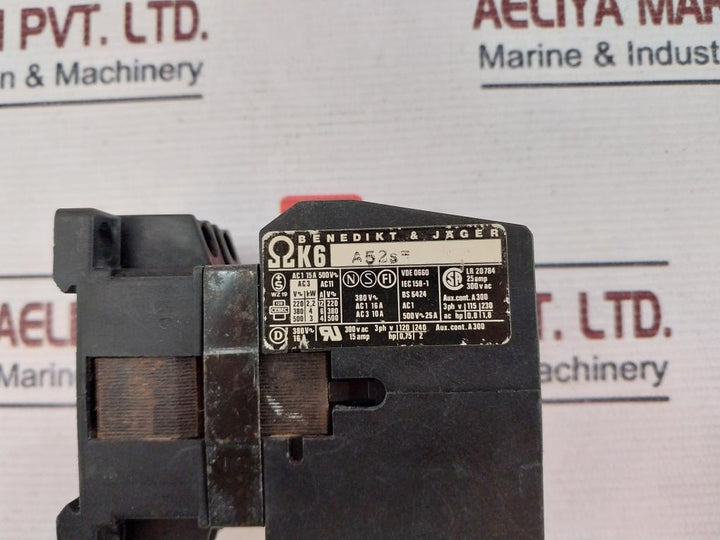 Benedikt & Jager K6 A52S Contactor 25A 500V