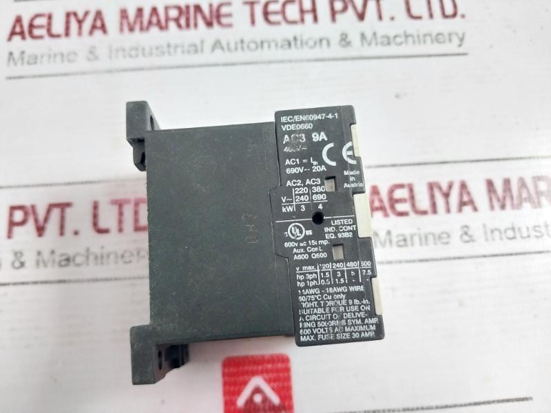 Benedikt & Jager K1-09D10 Miniature Contactor Ac3 9A 220-230V 50Hz