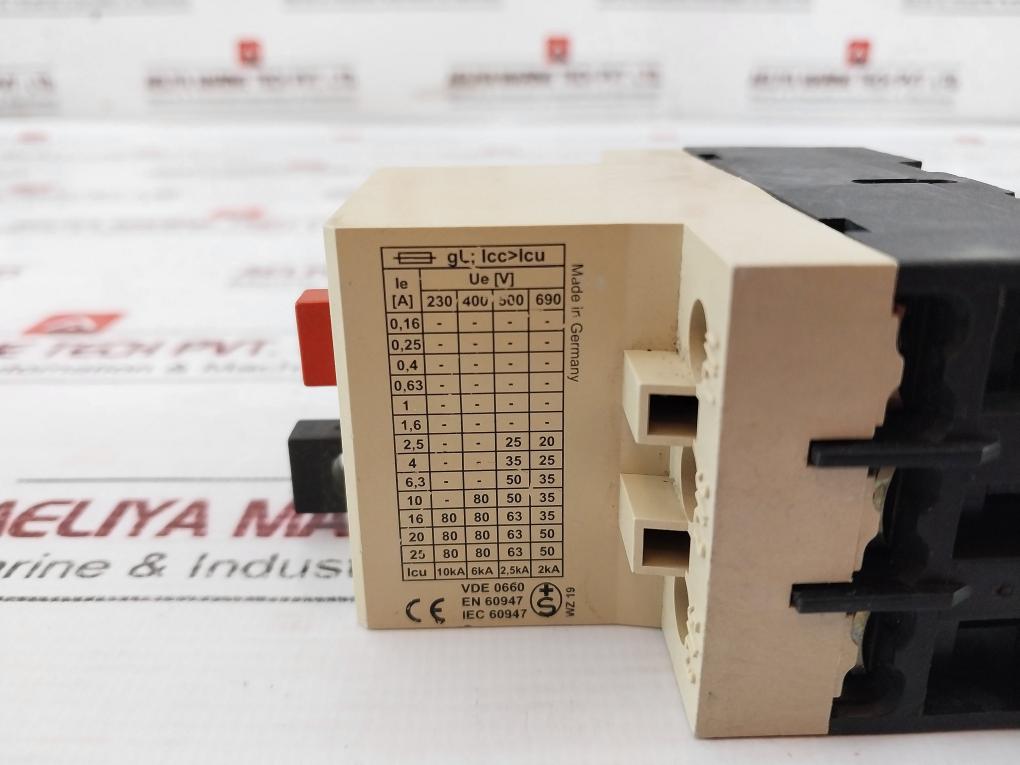 Benedikt & Jager Mu25A-6,3 Motor Protection Circuit Breaker 690V Vde 0660