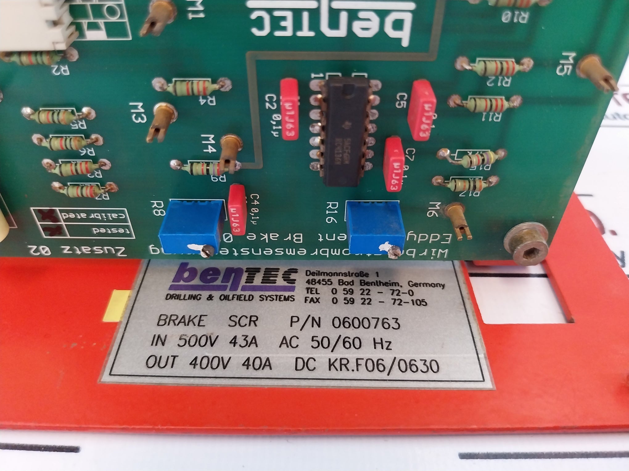 Bentec 0600763 Scr Eddy Current Brake 02